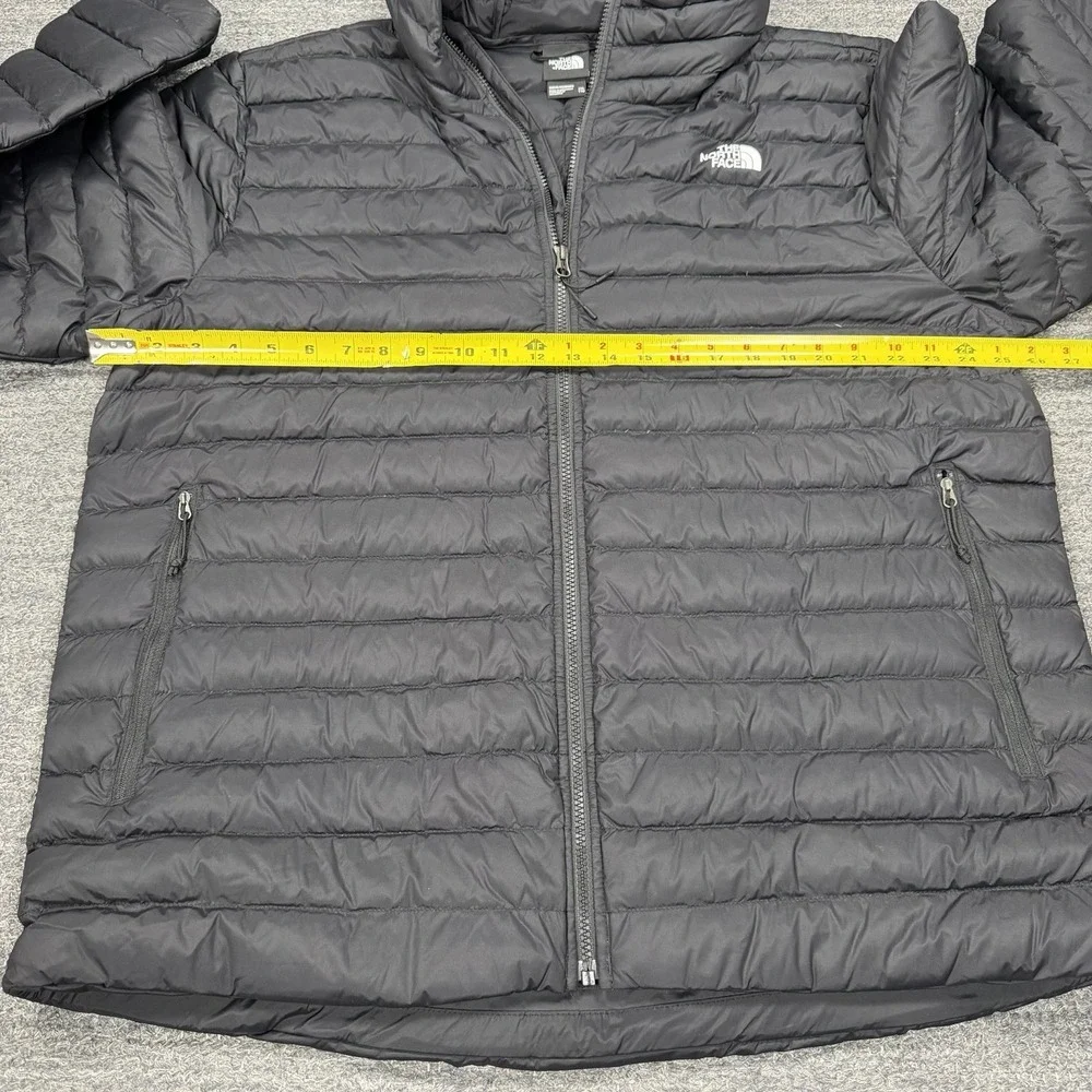 The North Face Down Jacket Men 2XL XXL Black Classic 700 Fill Hooded Full Zip